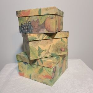 Fruit Patterned Decorative Boxes
